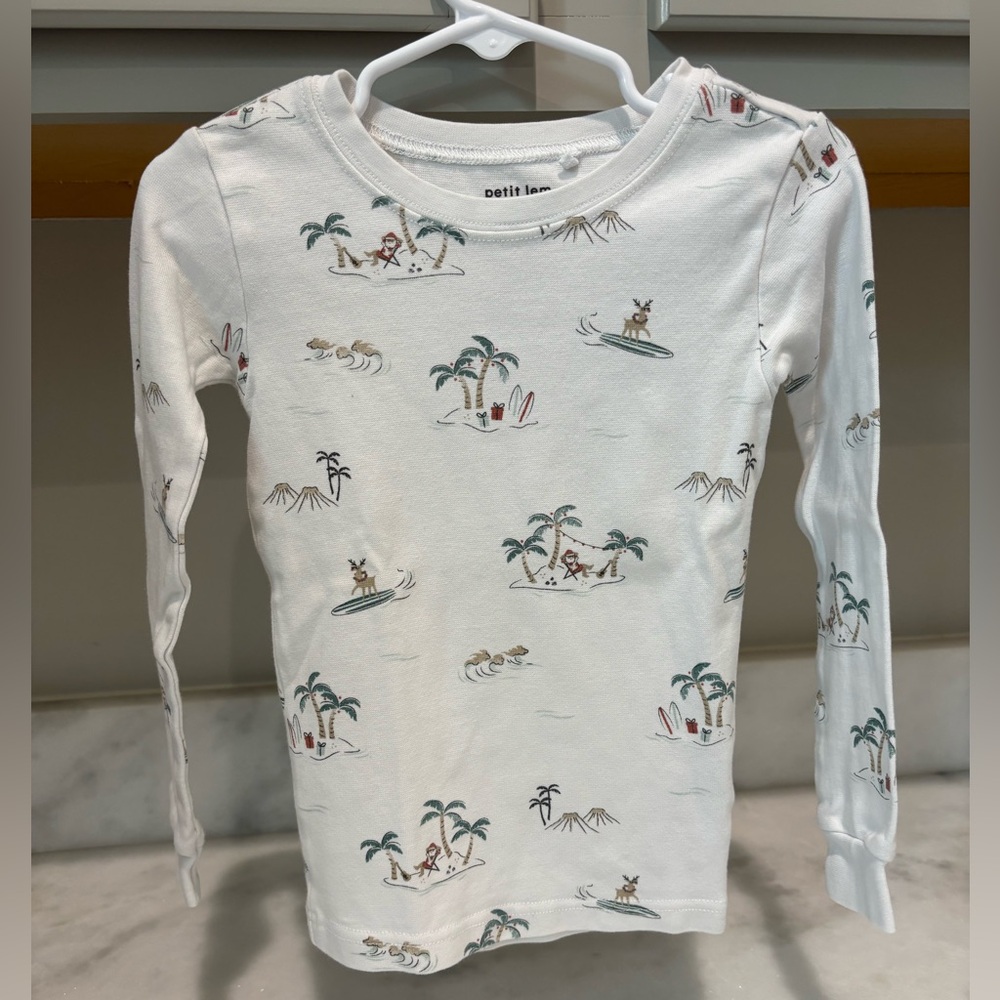 Petit Lem Long Sleeve Pajamas with Holiday Print
